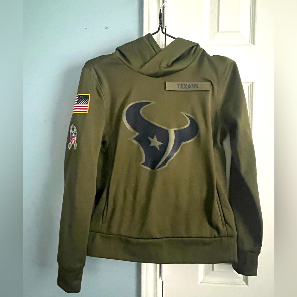 Houston Texans Nike Olive Salute to Service Sideline Therma Hoodie